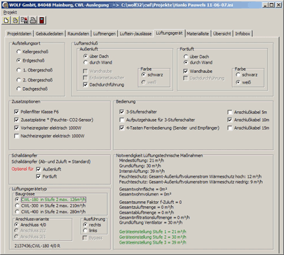 kontrollierte Wohnungslftung, Auslegungssoftware, Luftmengenberechnung, Lftungsgerte, DIN E 1946-6, Lftungsgert, Lftungsanlage