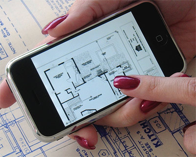 iPhone, Virtuelles Gebäudemodell, Graphisoft Archicad, Touchscreen Interface