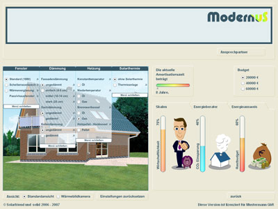 Gebudesimulationsspiel, Modernisierung, Fenster, Wrmedmmung, Heizung, Solarthermie, Fenstererneuerung, Fenster erneuern, Heizung tauschen, Modernisieren, Gebudesimulation